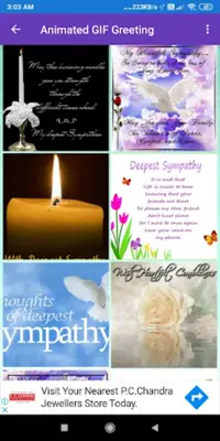 Sympathy Wishes Greeting, Quotes, GIF android App screenshot 7